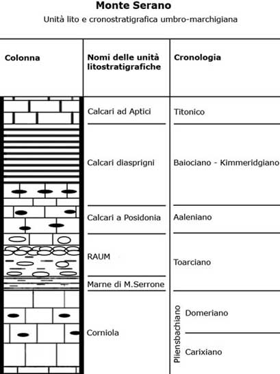 TABELLA CRONOSTRATIGRAFICA DEL MONTE SERANO