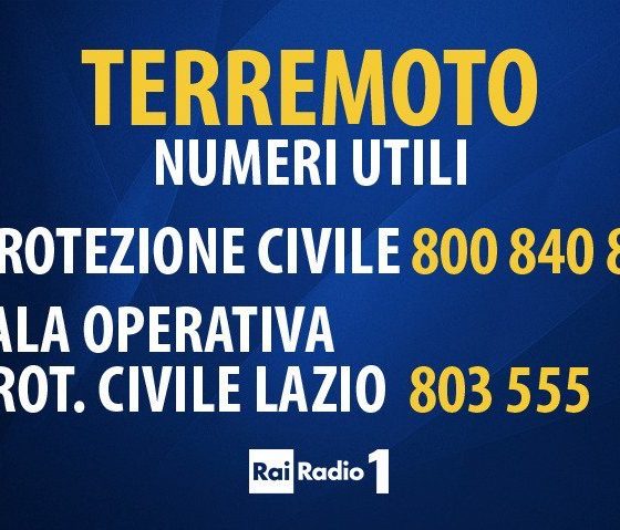 RAI RADIO1 - numeri utili per il terremoto ottobre UMBRIA - MARCHE 2016