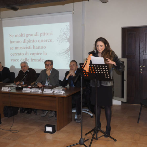 Presentazione di ‘Patriarchi verdi. Itinerari in Valle Umbra’ – palazzo Mauri, Spoleto, 12 marzo 2016. L'attrice di teatro Diletta Masetti