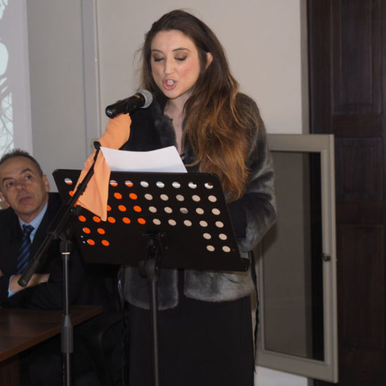 Presentazione di ‘Patriarchi verdi. Itinerari in Valle Umbra’ – palazzo Mauri, Spoleto, 12 marzo 2016. L'attrice di teatro Diletta Masetti