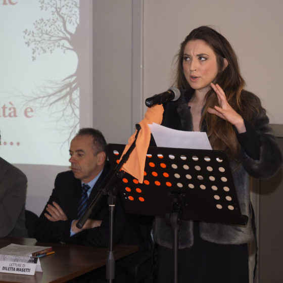 Presentazione di ‘Patriarchi verdi. Itinerari in Valle Umbra’ – palazzo Mauri, Spoleto, 12 marzo 2016. L'attrice di teatro Diletta Masetti