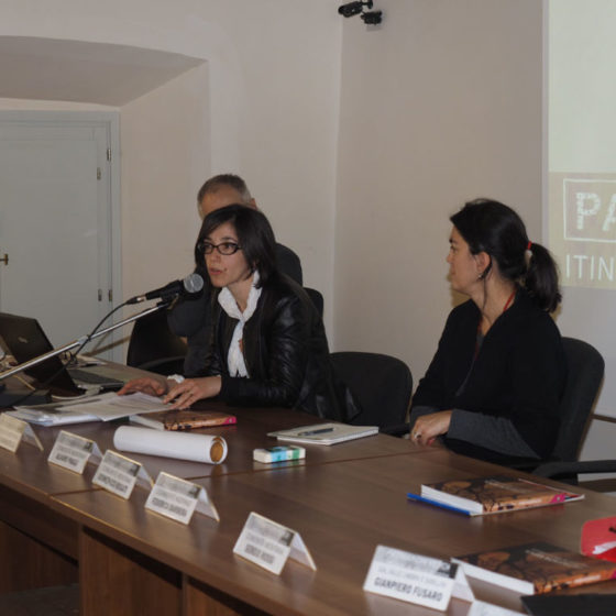 Presentazione di ‘Patriarchi verdi. Itinerari in Valle Umbra’ – palazzo Mauri, Spoleto, 12 marzo 2016 – le relatrici Federica Barbera (a destra) ed Elena Giovagnotti